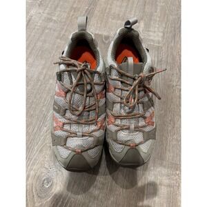 Merrell Mesh‎ Hiking Trail Shoes Lightweight Comfort Outdoor Gray Orange 8.5